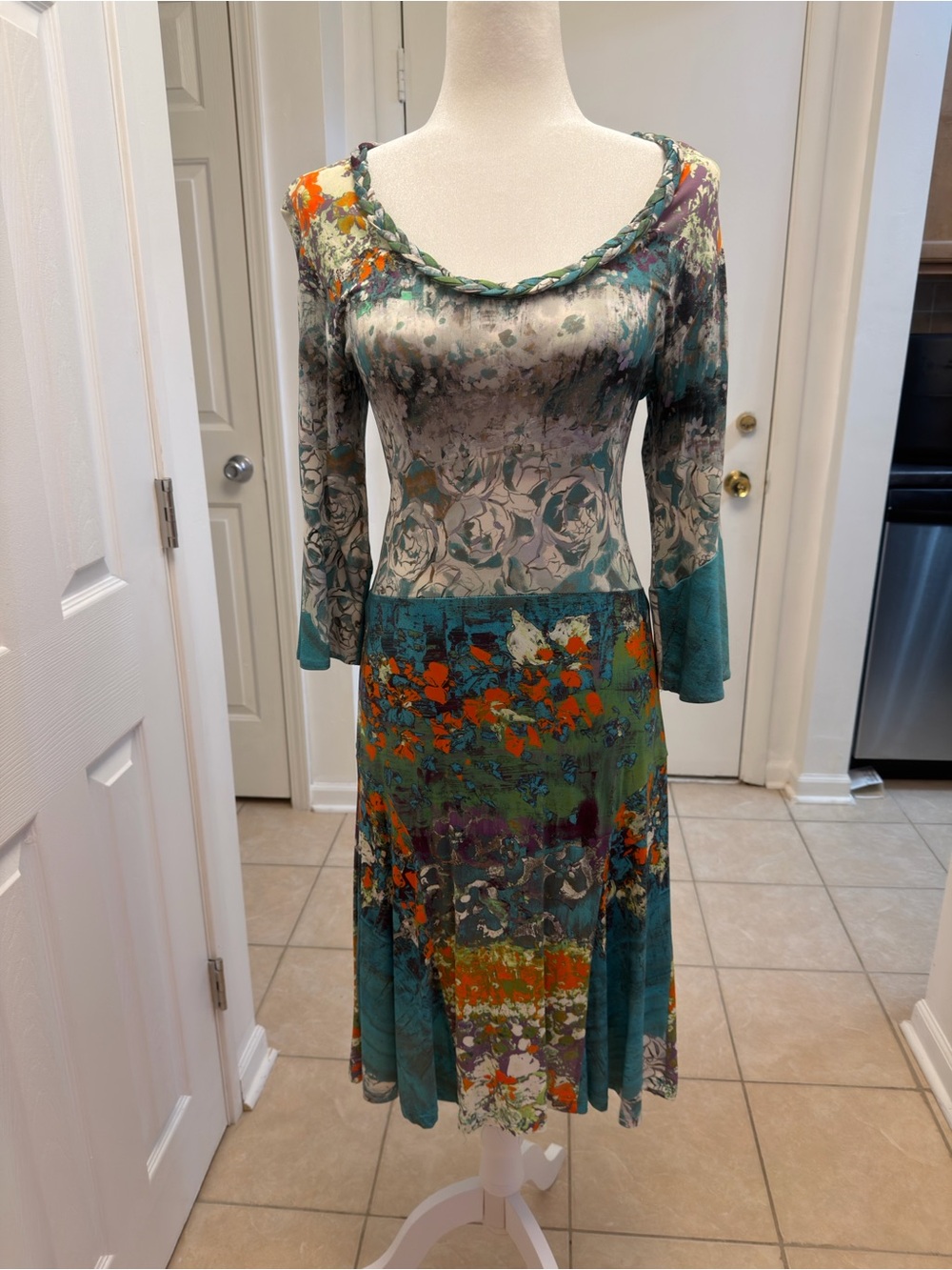 Save the Queen Vintage Floral Print Mesh Dress